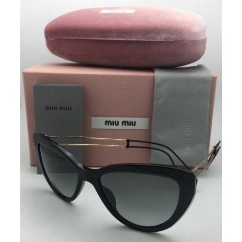 Miu Miu Sunglasses Smu 12R U6F-3M1 55-17 Black Gold Frame w/ Grey Gradient