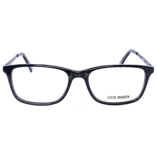 Steve Madden Mazze Black Mens Rectangular Full Rim Eyeglasses Frame 53-17-145