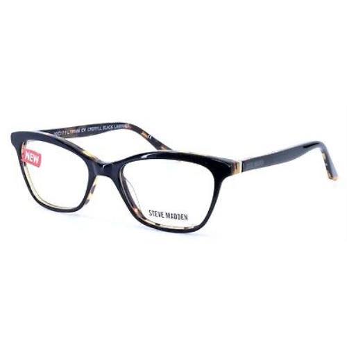 Steve Madden Cheryll Black Laminate Cat Eye Womens Eyeglasses Frames 50-17-135