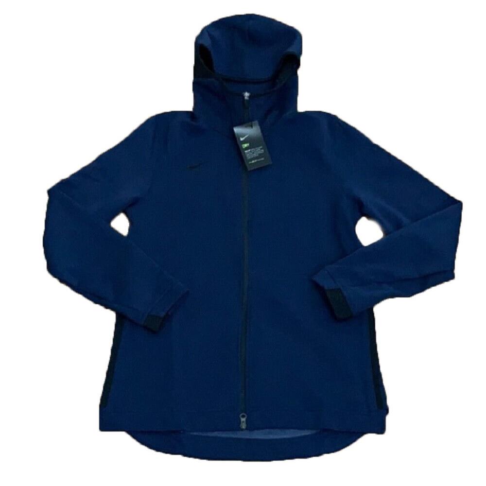 Nike Men`s Dry-fit Full Zip Hooded Jacket Navy Large