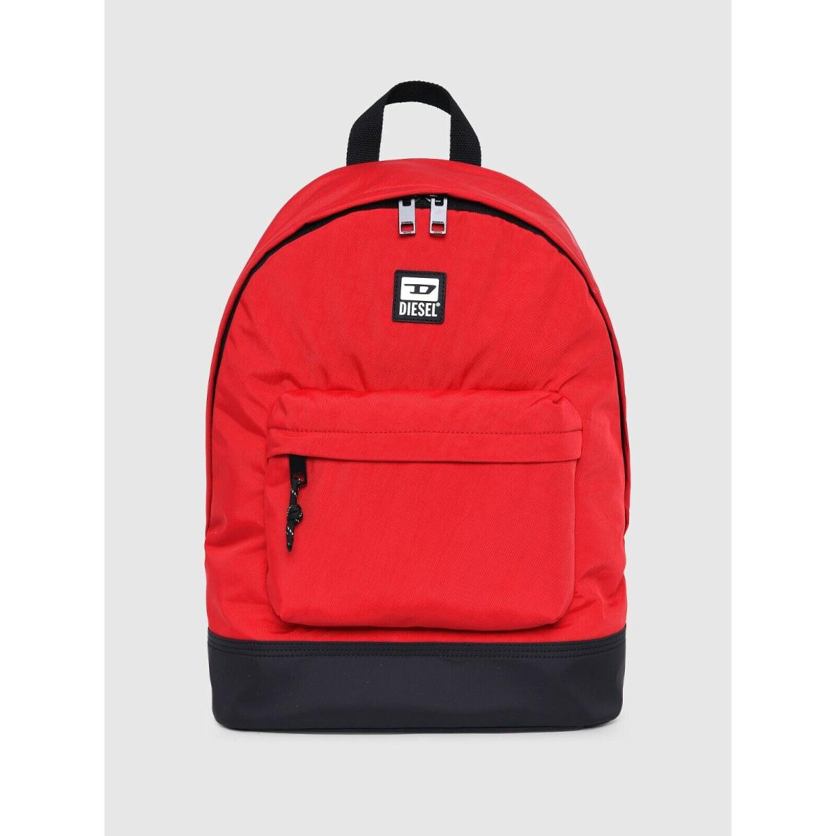 Diesel Violano Backpack in Red Washed Nylon D Logo Patch