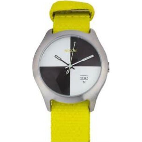 Nixon Unisex Quad Yellow Nylon Strap Black/white Dial Watch 39mm A3441262