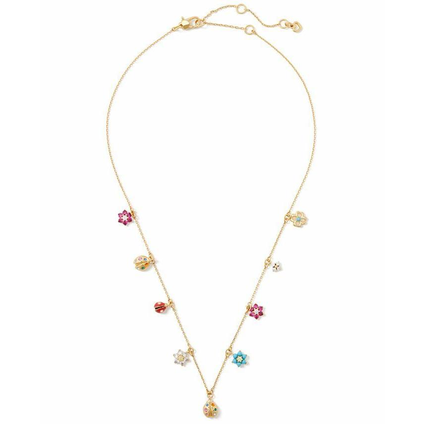 Kate Spade New York Nature Walk in The Park Ladybug Charm Necklace Flowers
