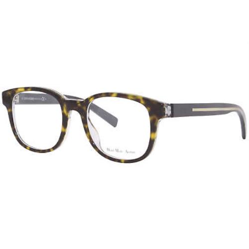 Dior Homme Blacktie202 G6G Eyeglasses Frame Men`s Havana/crystal Black 50mm - Frame: Brown