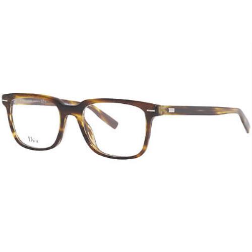 Dior Homme Blacktie223 BN8 Eyeglasses Frame Men`s Striped Light Havana 52mm