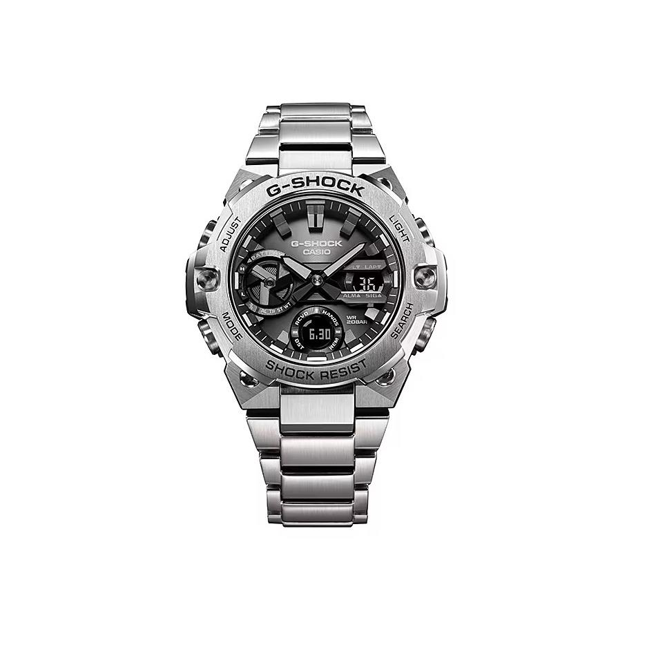 Casio G-shock Black Dial Resin and Steel Men`s Watch GSTB400D-1A