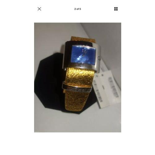 Roberto Cavalli `molla` Gold Leather Watch