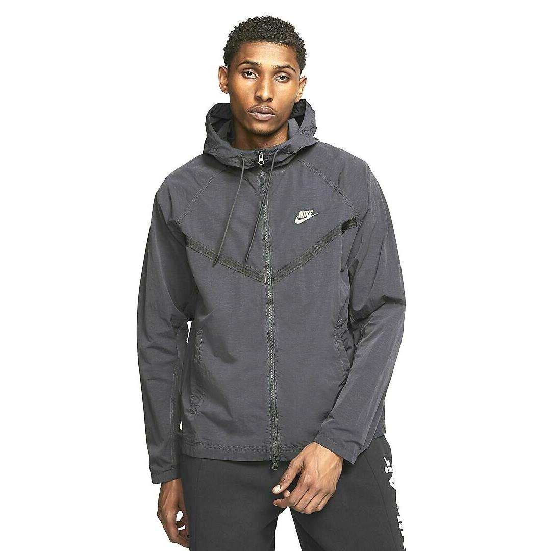 Men`s Nike Sportswear Windrunner Hooded Jacket Dark Smoke Grey Medium