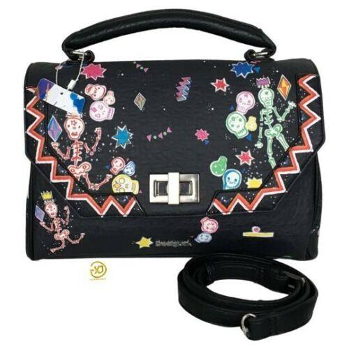 Desigual Woman Hand Bag Size M Black Multicolor Caravels Details gi6