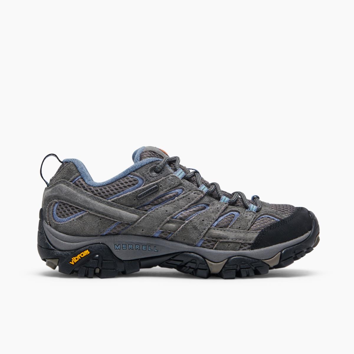 Merrell Women Moab 2 Waterproof Wide Width Hiking Shoes Suede Leather-and-mesh Granite