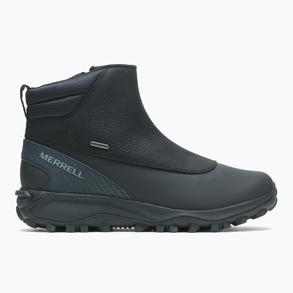 Merrell Men Thermo Kiruna Mid Zip Waterproof Hiking Boots Leather Black/Monument