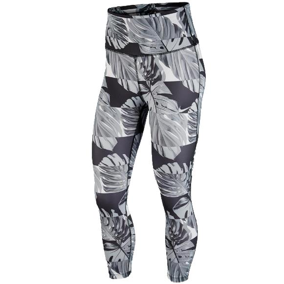 Nike M Women Dry Fast Crop High Rise Yoga Leggings-black/printed CJ2162 - Black/Grey/Printed