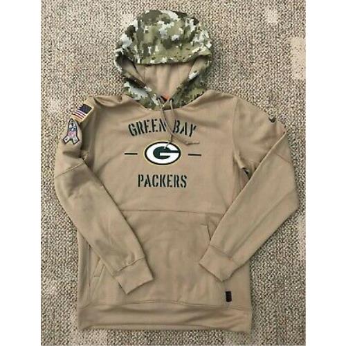 Men`s S or Women Nike Hoodie Sweatshirt Nfl Green Bay Packers Salute to Service