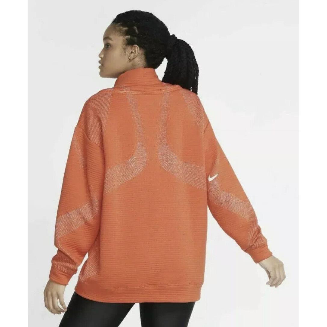 Nike Women`s City Ready Oversized Orange Sweatshirt CU5124 837 Size L