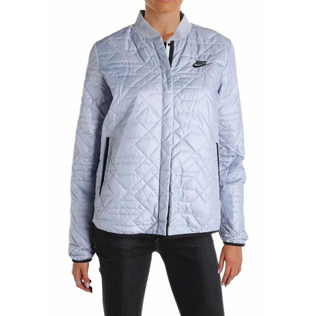 Nike Women`s Sportswear Quilted Jacket Glacier Grey 854747 Size L