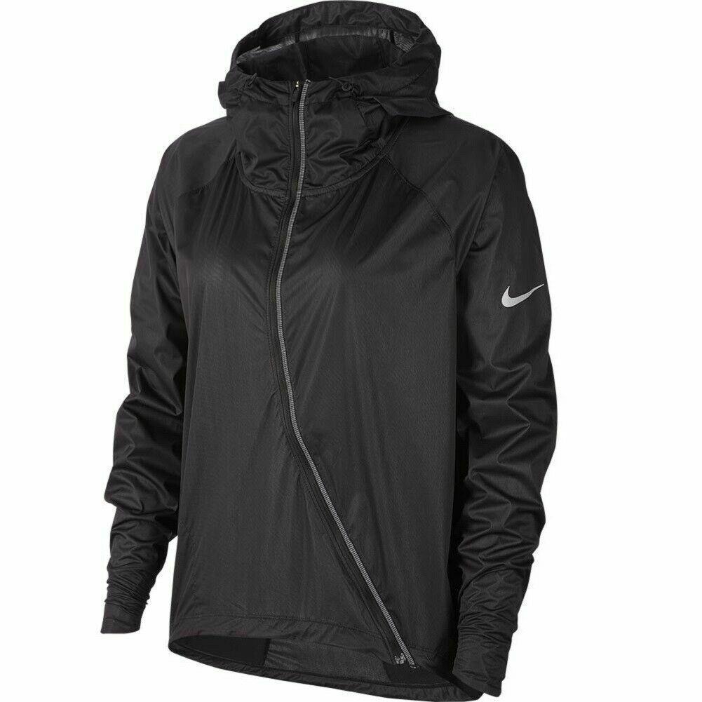 Nike Shield Reflective Women Running Hooded Jacket Sz Small S CJ5077 010