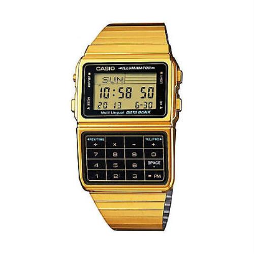Casio DBC-611G-1 Data Bank Calculator Watch Gold