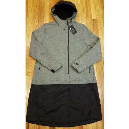 Nike Womens Sportswear Tech Jacket Hoodie Gray 831707 091 Size Large