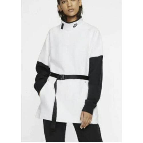 Nike Women`s Sportswear Tech Fleece Mock Neck Dress White Black