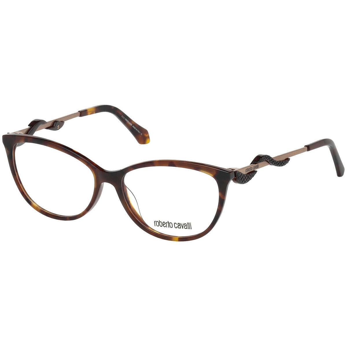 Roberto Cavalli Arbia RC5007-F Tortoise Gold 052 Eyeglasses 55-14-140 Cat Eye RX
