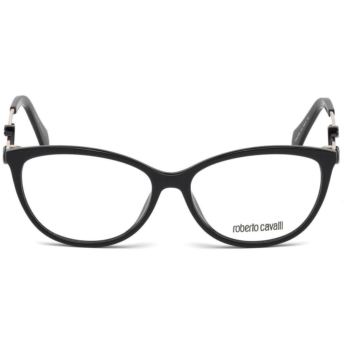 Roberto Cavalli Arbia RC5007-F Black Gold 001 Eyeglasses 55-14-140 Cat Eye RX