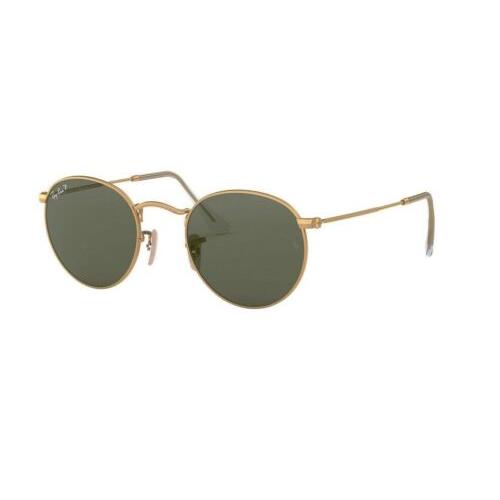 Ray-ban Round Metal Matte Gold/polarized Green 50mm Sunglasses RB3447 112/58