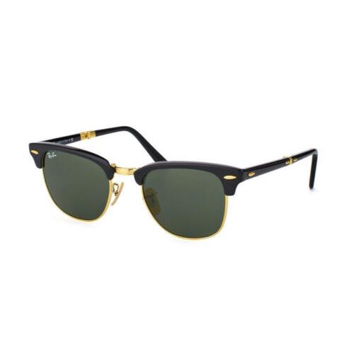 Ray-ban Clubmaster Folding Gloss Black 51 mm Sunglasses RB2176 901 51 - Black Frame, Green Classic G-15 Lens