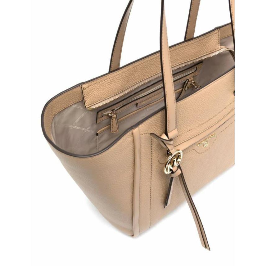 Michael Kors Camel Carine Pebbled Leather Tote Bag