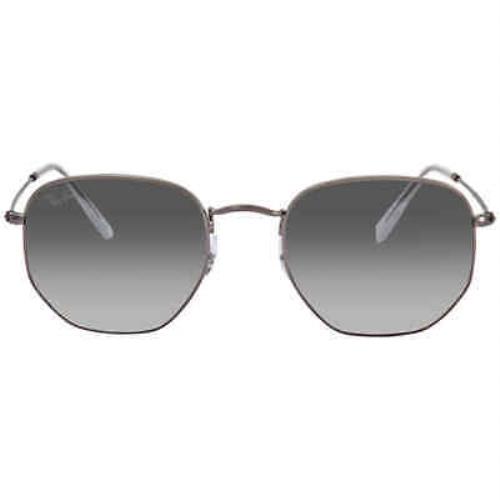 Ray Ban Hexagonal Flat Lenses Grey Gradient Unisex Sunglasses RB3548N 004/71 54 - Frame: Gray, Lens: Gray