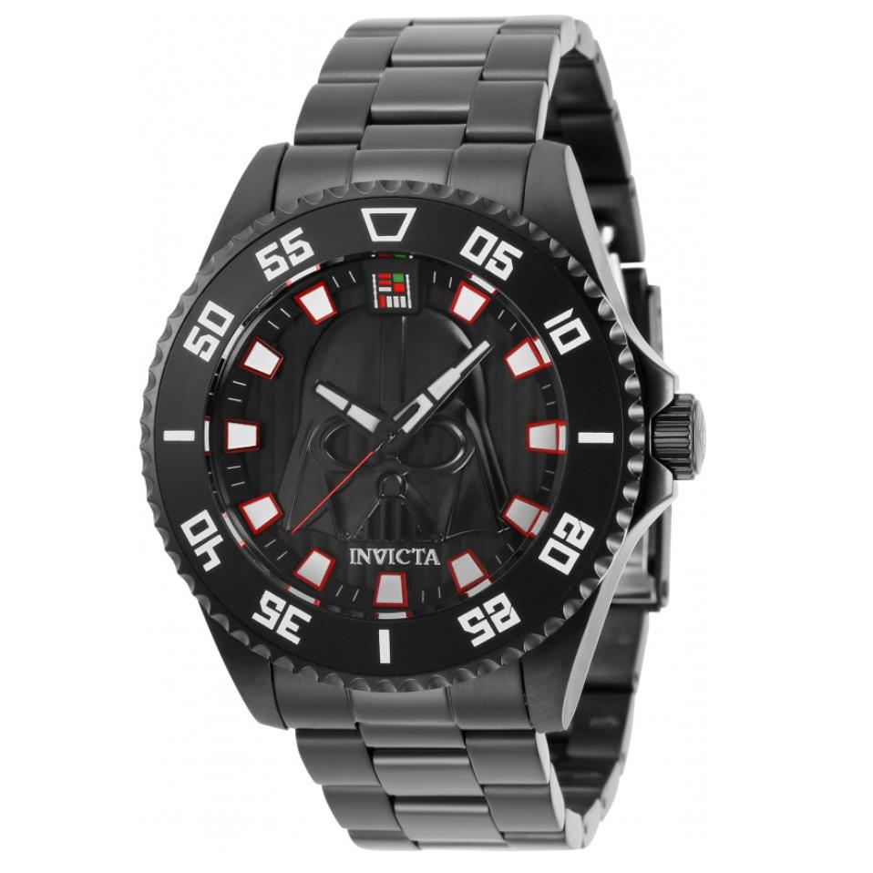 Invicta Star Wars Men`s 44mm Darth Vader Limited Edition Quartz Watch 31245 - Dial: Black, Multicolor, Red, Band: Black, Bezel: Black, White