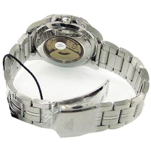 Orient Men`s Automatic Watch FEM7L005W9 White Dial Silver Linked Bracelet