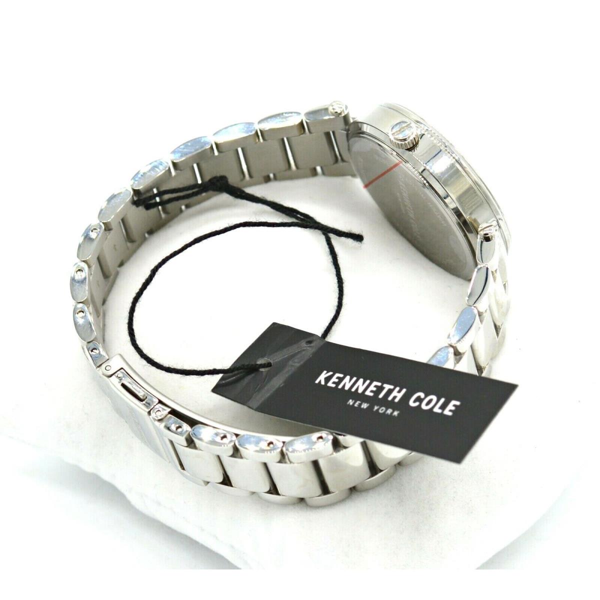 Kenneth Cole watch Multifunction - Mother of Pearl Dial, Silver Band, Silver Bezel
