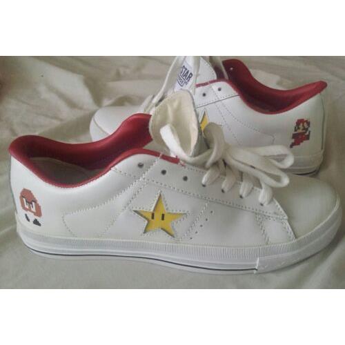 Converse One Star White Super Mario Shoes Classic Nintendo Nes US 8 26cm Shoe