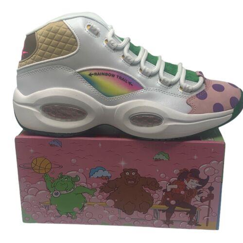 Reebok Question Mid `candy Land` Shoes Size 10 White Pink Green GZ8826