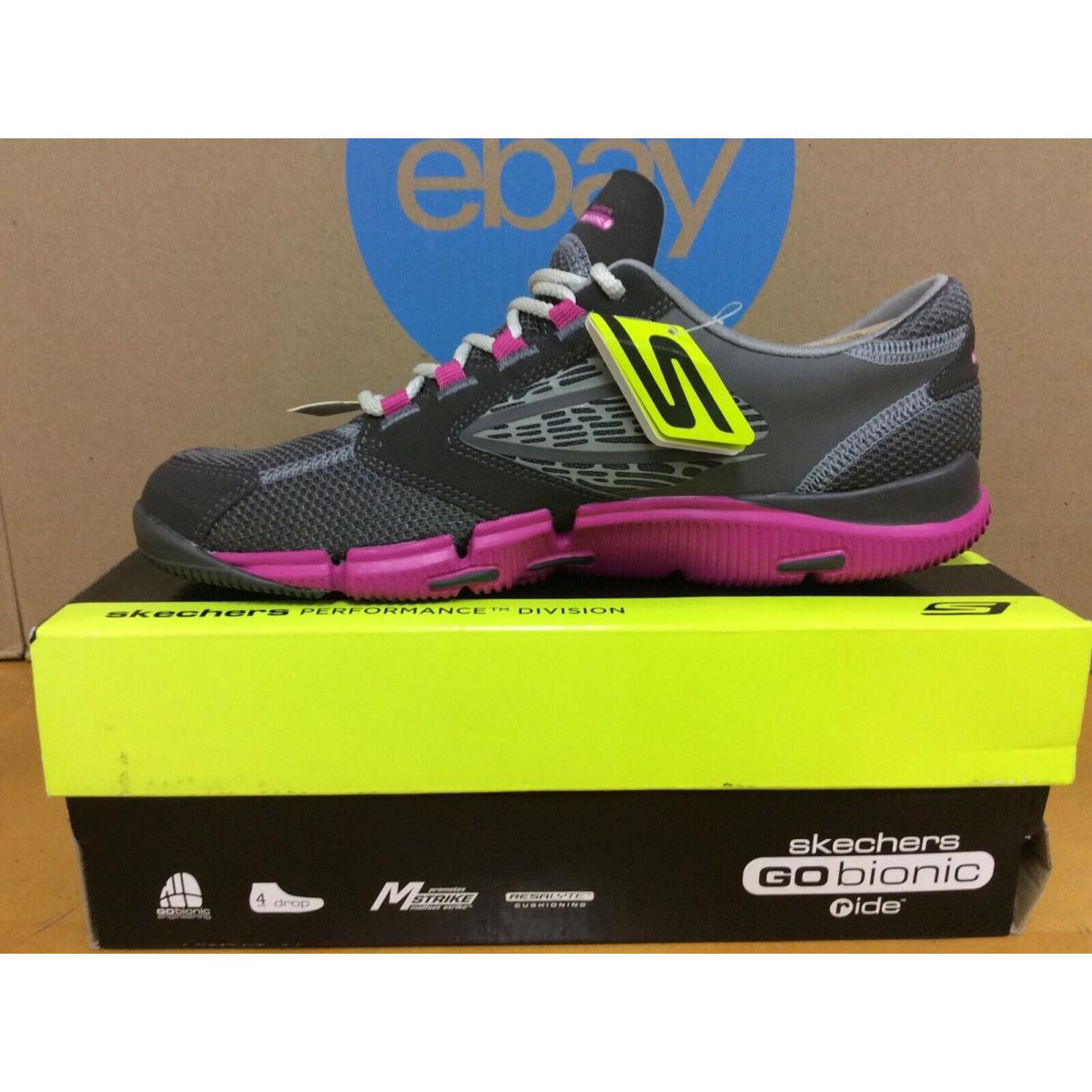 Skechers shoes Bionic Ride - Charcoal Hot Pink 5