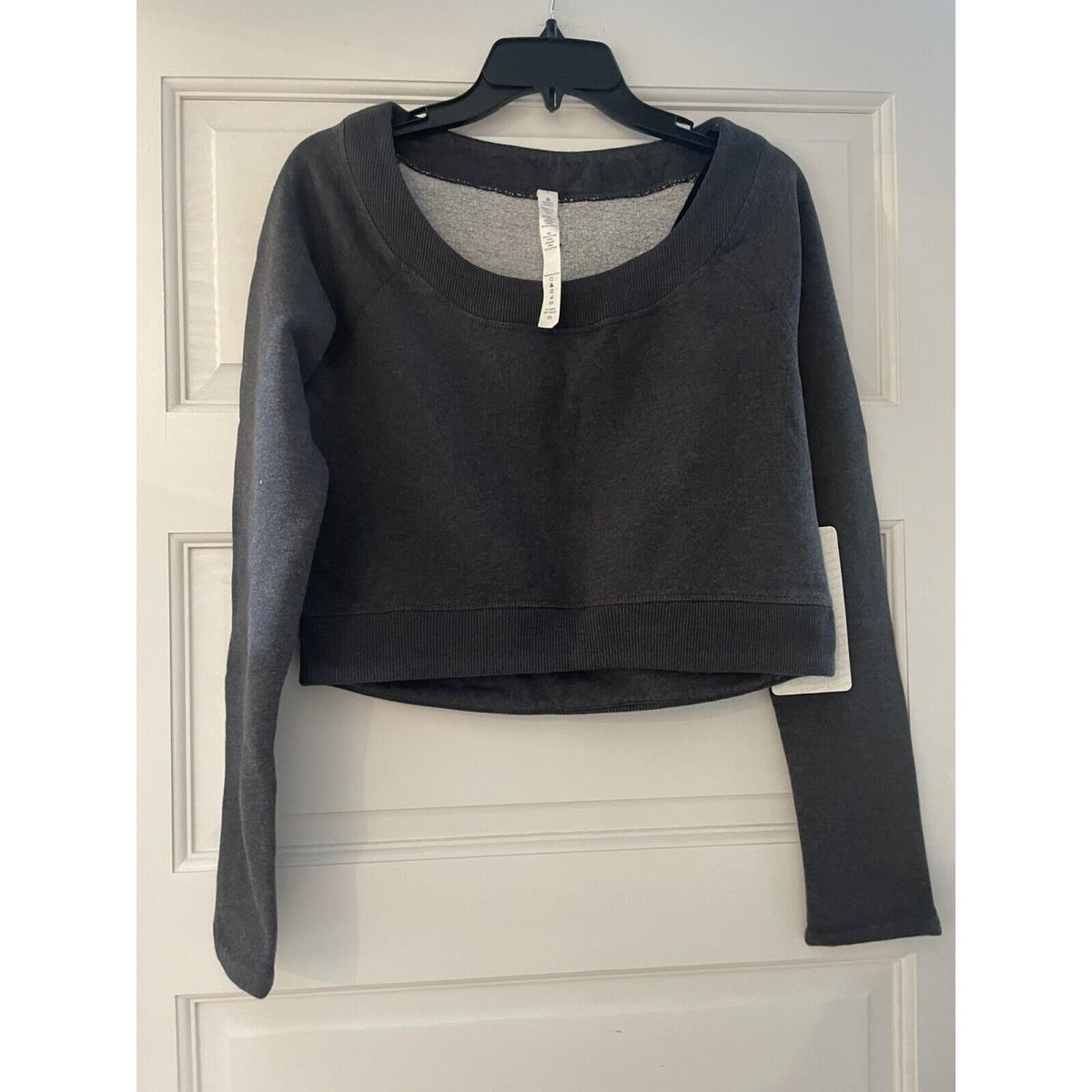 Lululemon Good Karma Pullover Cropped Heathered Black Size 6