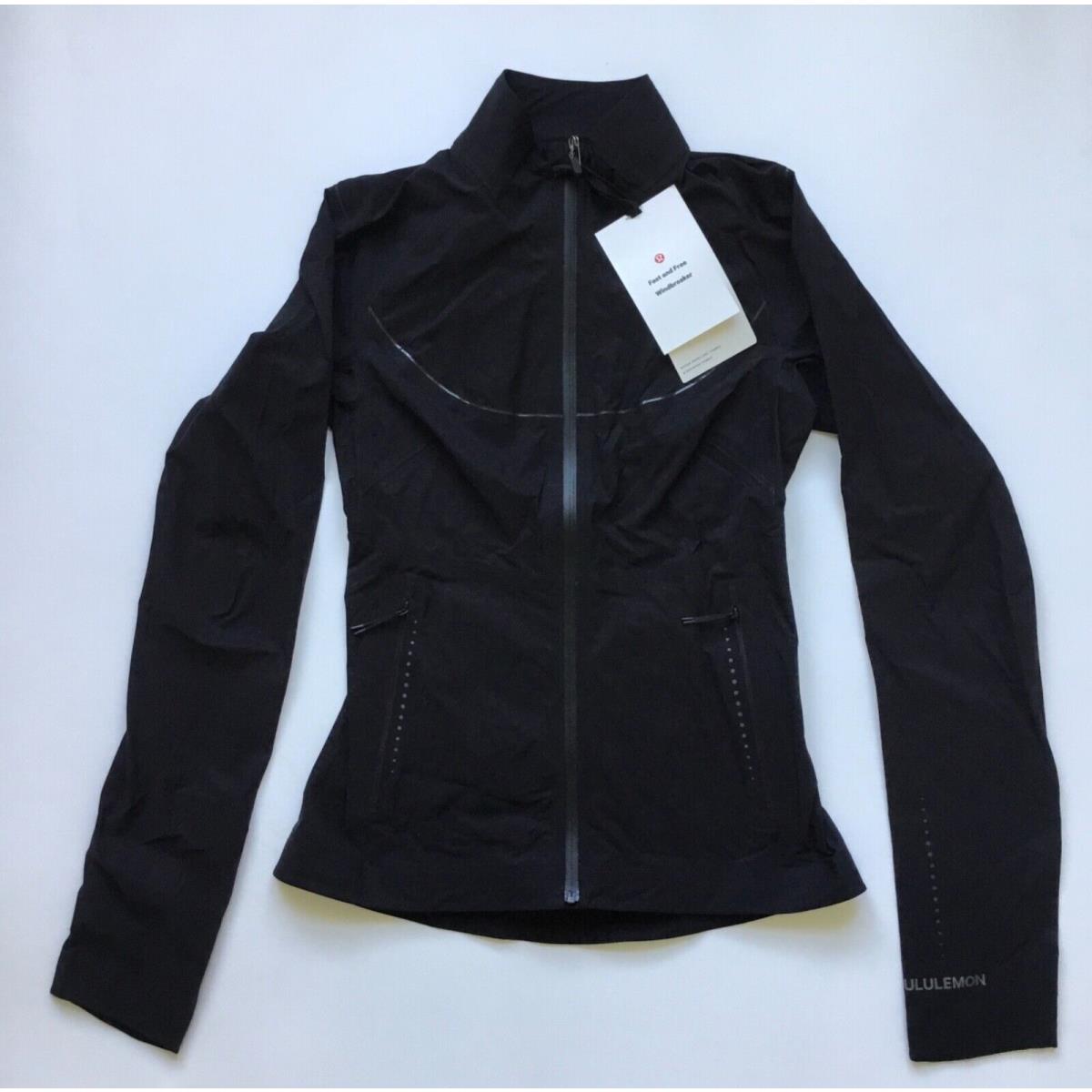 Lululemon Women s Fast Free Windbreaker Jacket LW4BO3S Blk Black Size 6