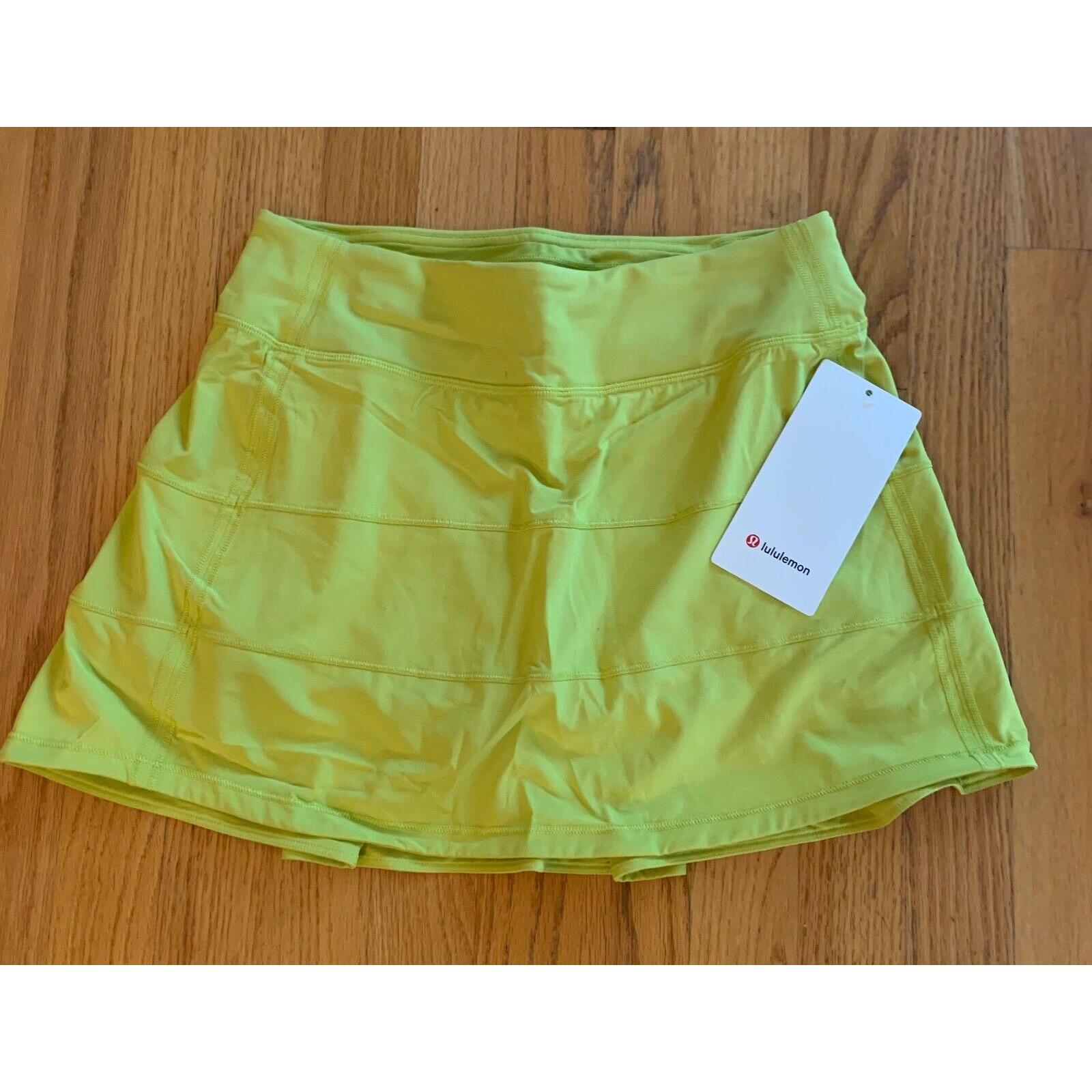Lululemon Pace Rival Mid Rise Skirt Tall 15 Size 6 Yellow Serpentine Ylsr