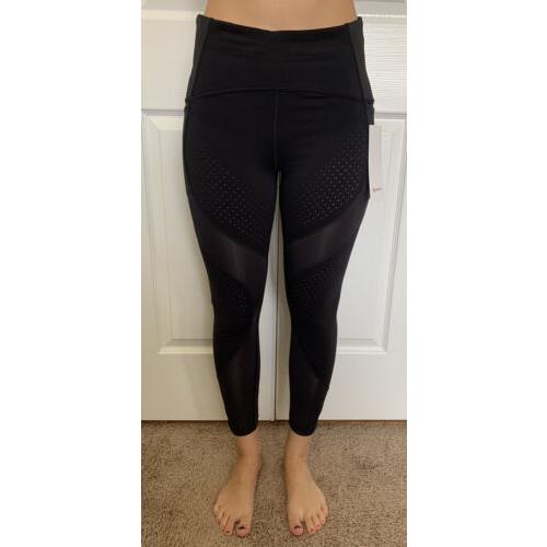 Lululemon Size 12 Uncovered Strength HR Crop 23 Black Blk Pant Nulux Pace Run
