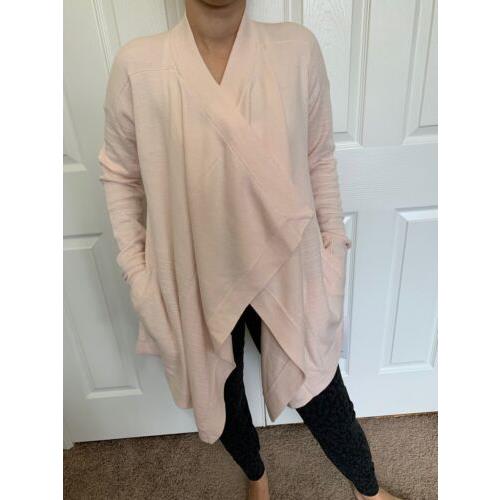 Lululemon Size 4 Find Your Calm Wrap Pink Chantilly Chtl Sweater Thumbhole Pockt