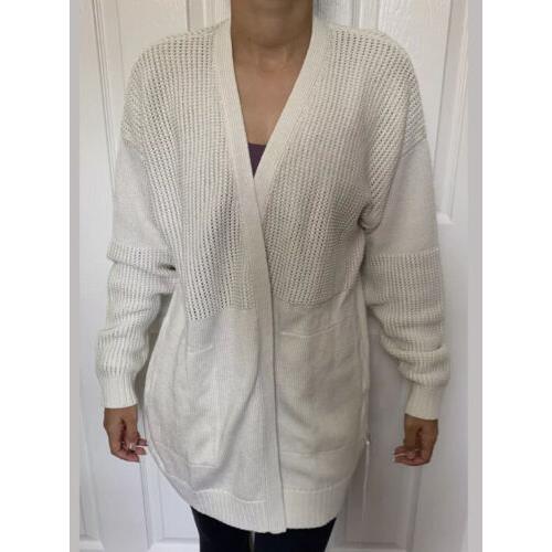 Lululemon Size Xs/s Easy Embrace Wrap Sweater Antique White Aqwi Cotton Pockets