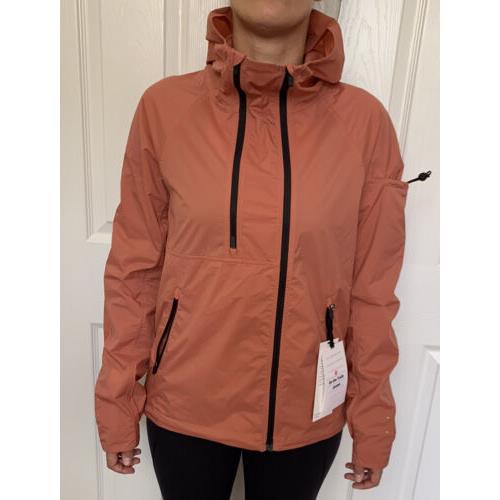 Lululemon Size 4 On The Trails Jacket Coral Rusc Zip Up Dwr Vents Packable