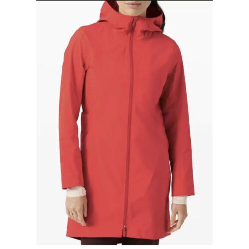 Lululemon Size 2 Rain Rebel Jacket Red Carnation Crnr Hood Waterproof Coat Vent