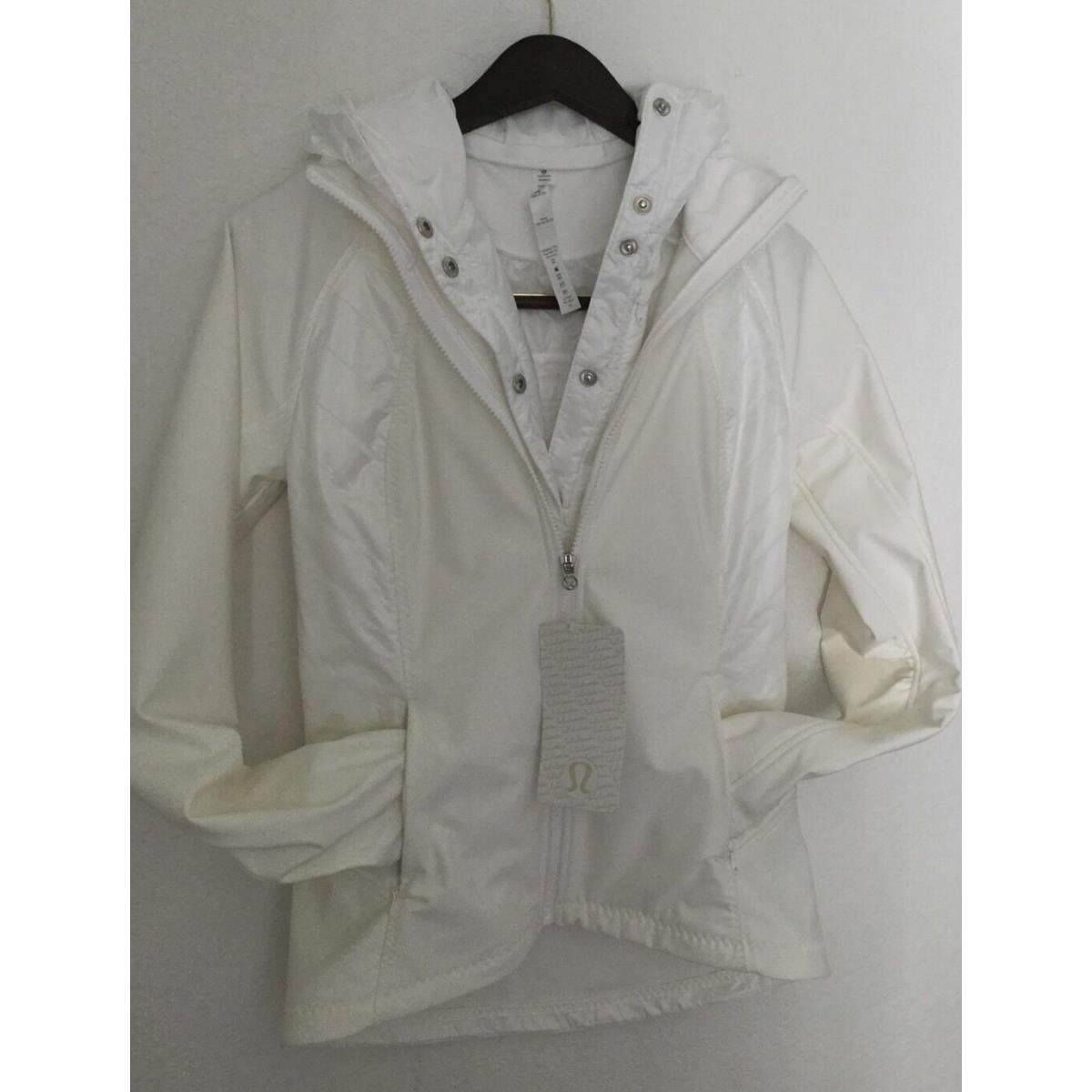 Lululemon Wind Runner Soft Shell Jacket with Vest White Sz 6 Snow Rain Run