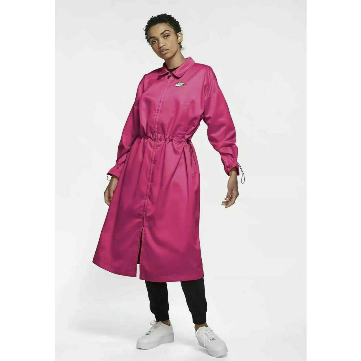 nike sportswear icon clash women's satin long jacket