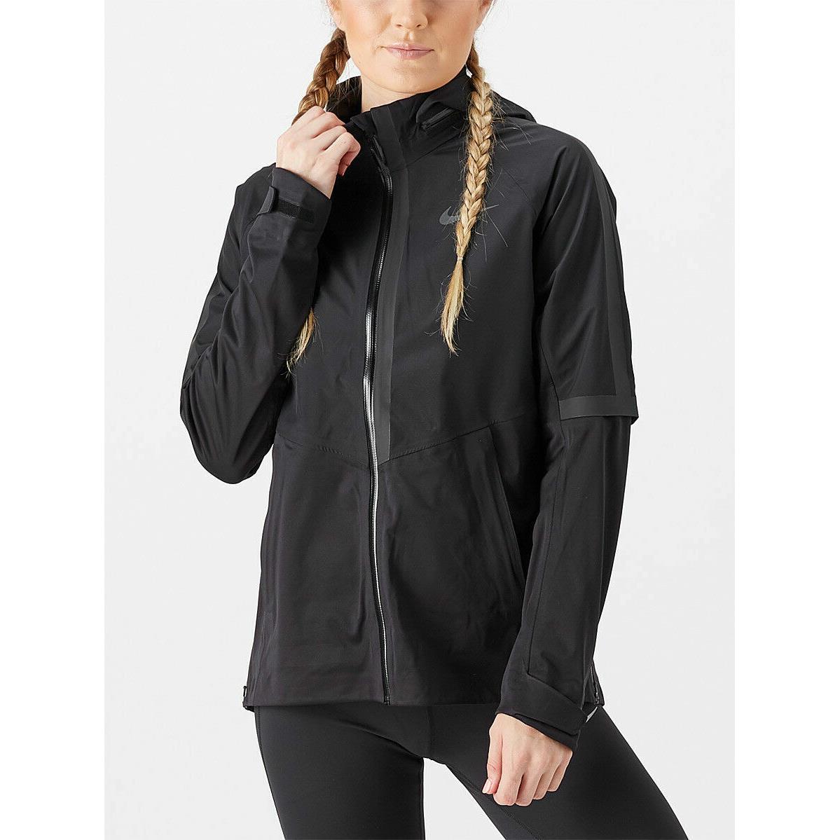 Nike Women`s Aeroshield Black Waterproof Running Jacket 855498-010 Size XS