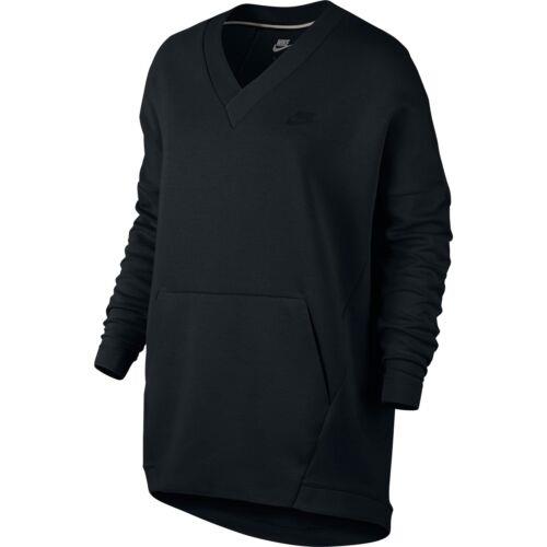 Nike Sportswear Tech Fleece Women`s V-neck Sweatshirt Black 803583-010 - Black