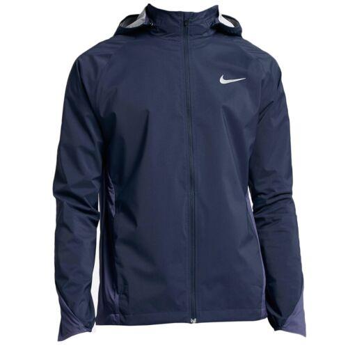 Nike Shield Water Wind Resistant Blue F/z Hoodie Running Jacket Mens Sz M