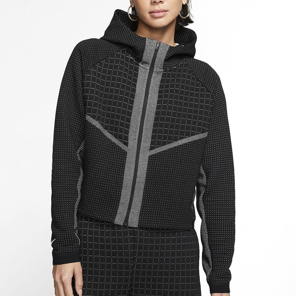 Nike Women Sportswear City Ready Tech Fleece Full Zip Jacket Black CI9432-011 e