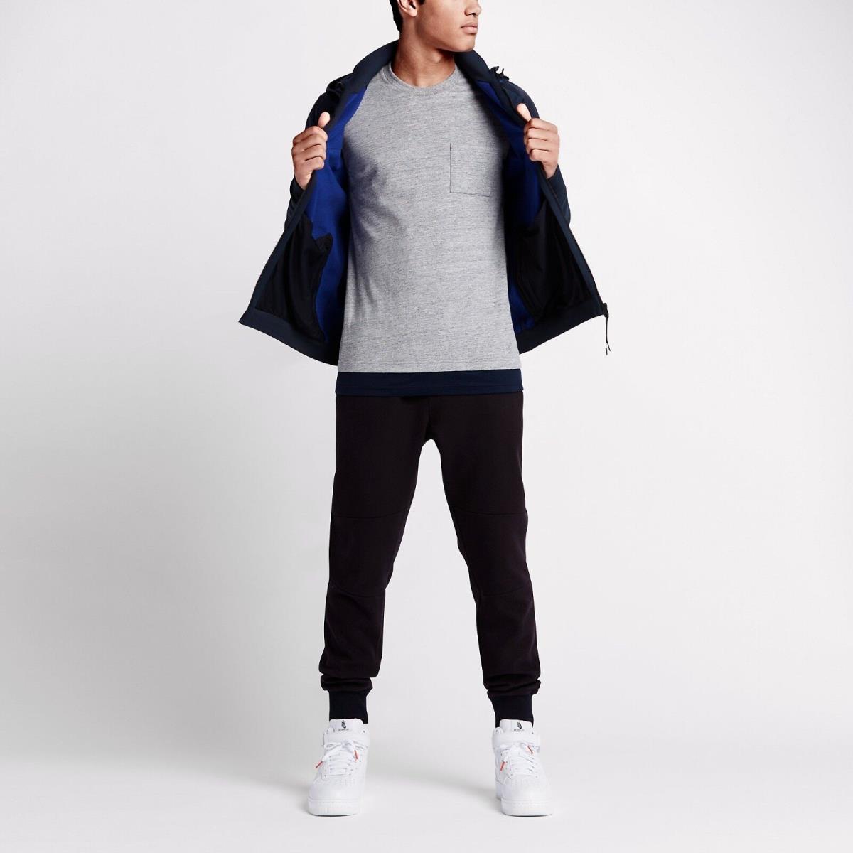 Nike Nikelab Knitted Windrunner 525581-451 Navy Blue Men`s Hoodie Jacket